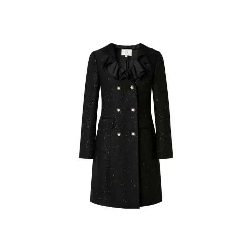 JZ Juzui Длинное платье с длинными рукавами женское простой стиль черный