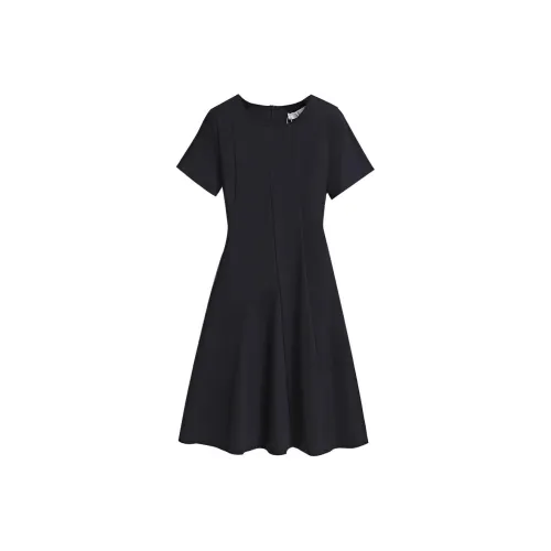 Silky Queen Короткий рукав Платье Женское Черное