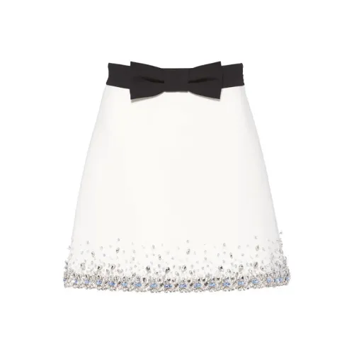 MIU MIU Белая Женская Повседневная Короткая Юбка