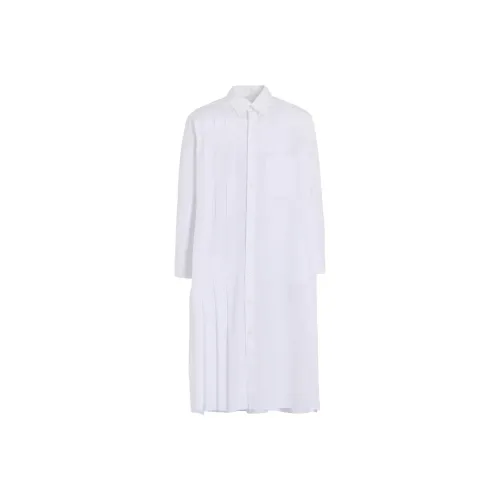 Yohji Yamamoto S'YTE Белый Женские Длинные Платья с Рукавами