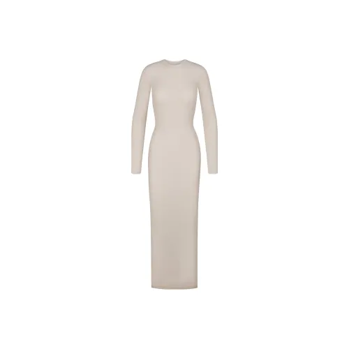 Skims Камень Каменный цвет Женские Длинные Платья с Длинными Рукавами