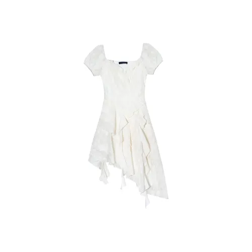 MITX Короткий рукав платье женский белый