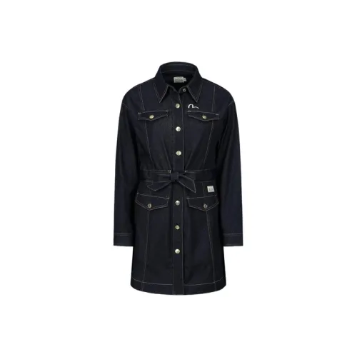 EVISU Джинсовый синий Женские Длинные Платья с длинными рукавами