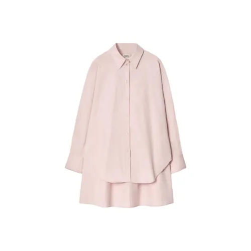 COS Длинное платье с длинными рукавами женское розовое