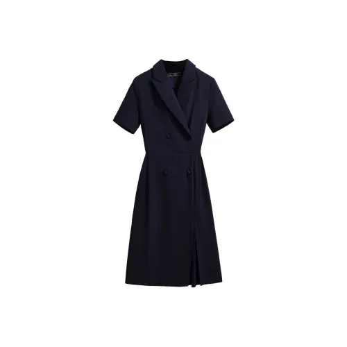 Silky Queen Короткий рукав Платье Женское Темно-синий