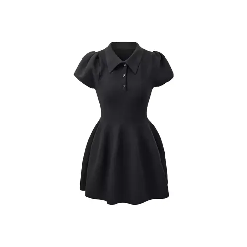 SCCREBEL OFFICIAL Короткий рукав Платье Женское Черное