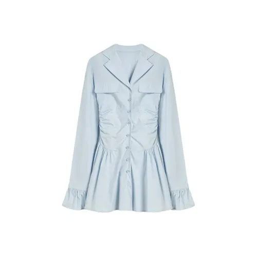 YITOUAGUA Синий Женские Длинные Платья с Длинными Рукавами