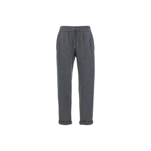 Brunello Cucinelli Серые Женские Вязаные Спортивные Брюки