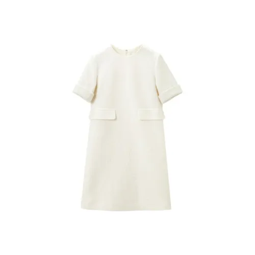 OVV Натуральный белый Однотонный Женские Длинные Платья с Рукавами