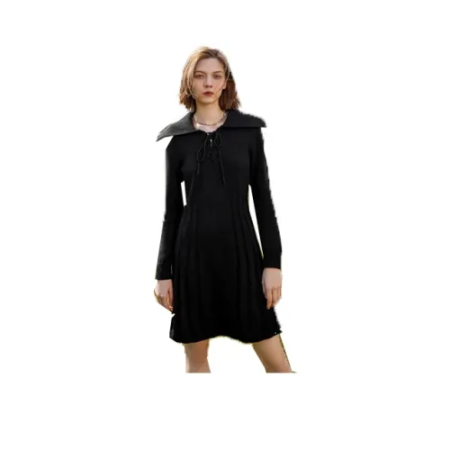 ELLE Длинный рукав Юбка Лето Женские Черный