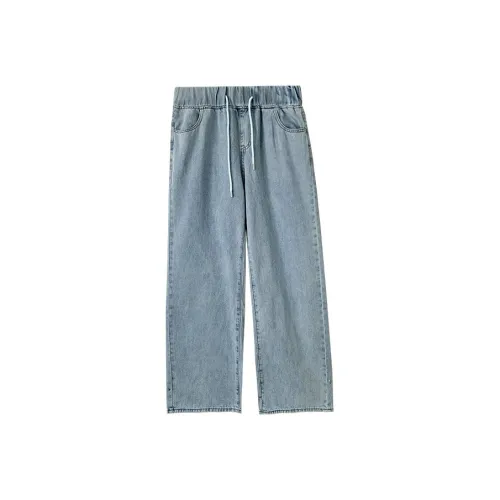 WUPODAMANVZHUANG Джинсы Женские Выстиранный Синий