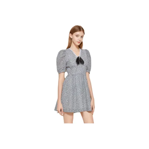 Caroline Черная Подошва Многоцветные Женские Короткие Платья с Рукавами