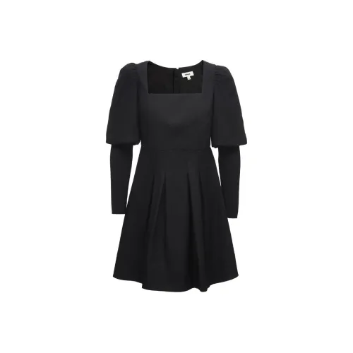 Only Черное Женское Длинное Платье с Рукавами