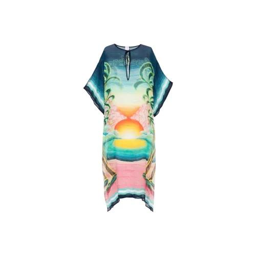 CASABLANCA SS25 Короткий рукав Платье Женское Морской синий