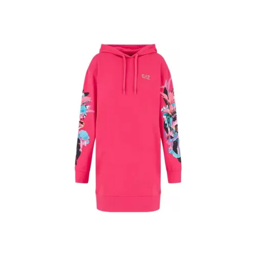 EMPORIO ARMANI EA7 Персиково-розовый Женские Длинные Платья с Рукавами