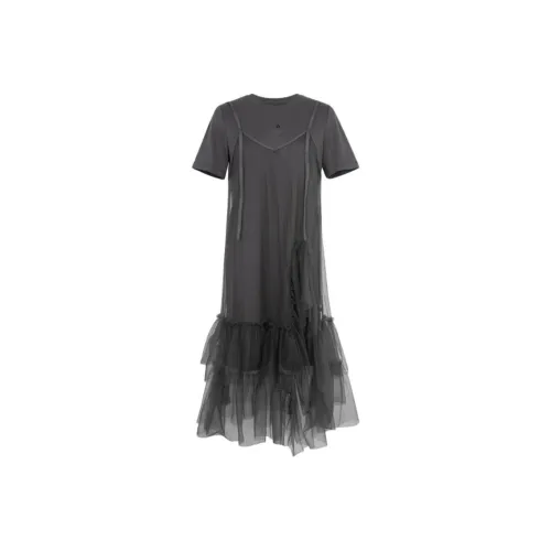 XG Короткий рукав Платье Женское Светло-серое