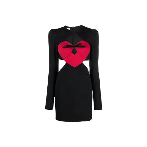 MOSCHINO Черное Женское Длинное Платье с Рукавами