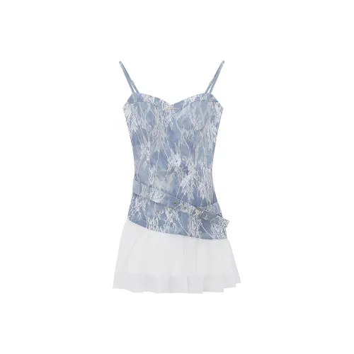 DREAM SEVEN 77 Slip Платье Женское Джинсовый Синий