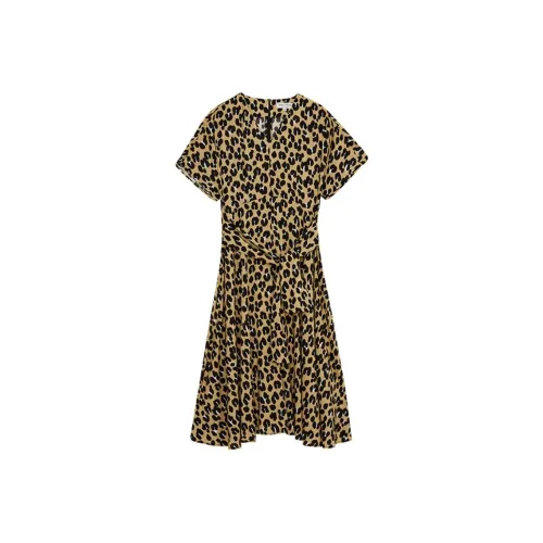 MARC OPOLO Короткое платье с короткими рукавами женское с леопардовым принтом