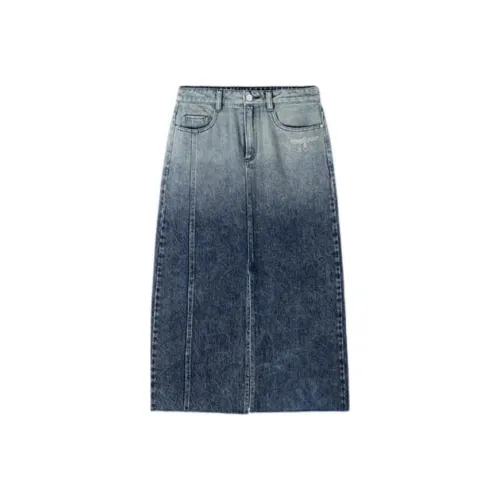 Boy London Denim Long Skirt Women's Blue