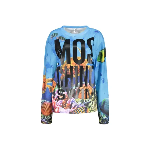 MOSCHINO Аква-синий Женские Свитшоты