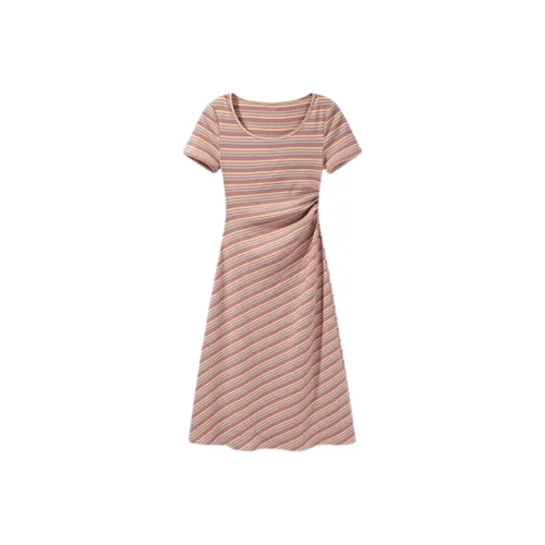 ABBY GODDESS Короткое платье с короткими рукавами женское розовое