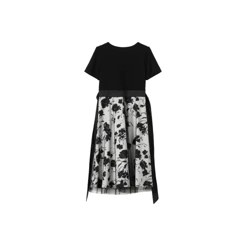 ONE PASS STUDIO Короткий рукав Платье Женское Черное