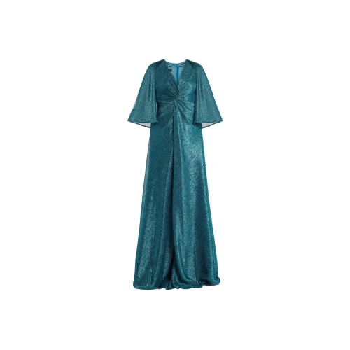 Talbot Runhof SS24 Длинное платье с длинными рукавами женское бирюзовый