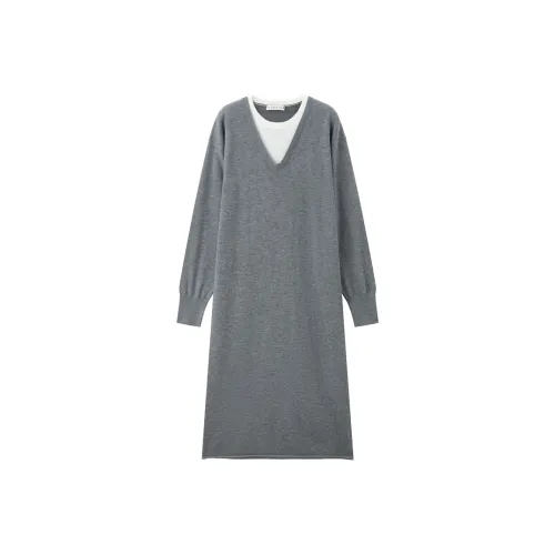 Giordano Длинное платье с длинными рукавами женское