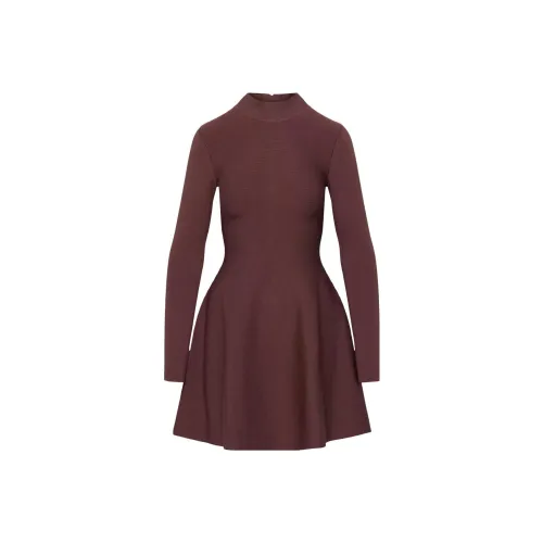 ARITZIA BABATON Sculpt KNIT Ambient Dress Long Sleeved Dress Women's Rich Chestnut