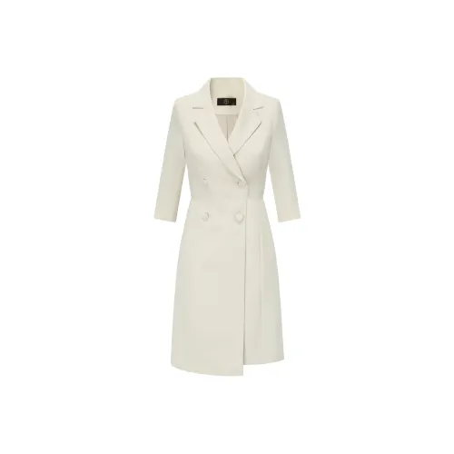 ONE SHALLOW Длинное платье с длинным рукавом женское бежевый