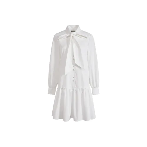 KUOSE Длинное платье с длинными рукавами женское белое