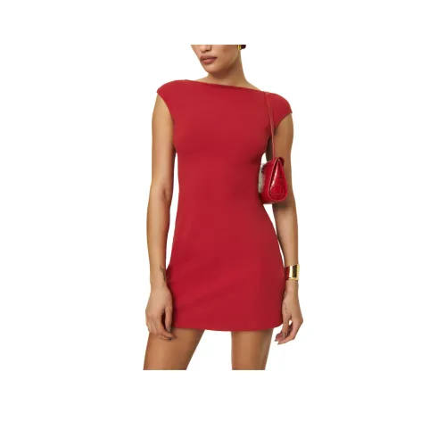 Reformation SOLEIL KNIT Платье Короткий Рукав Платье Женское Lipstick Цвет