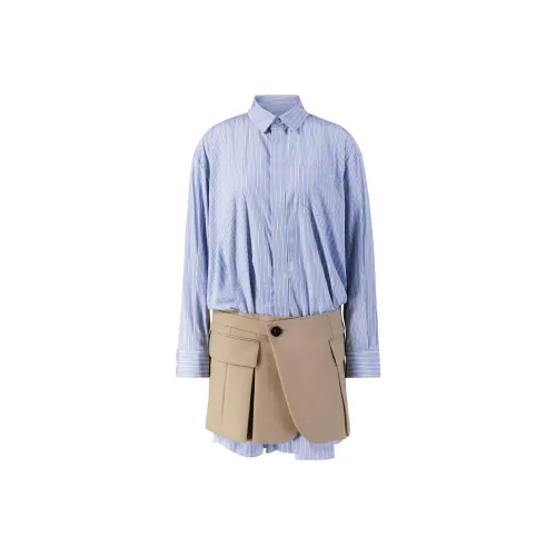 Sacai Blue Женские Длинные Рукава Платья