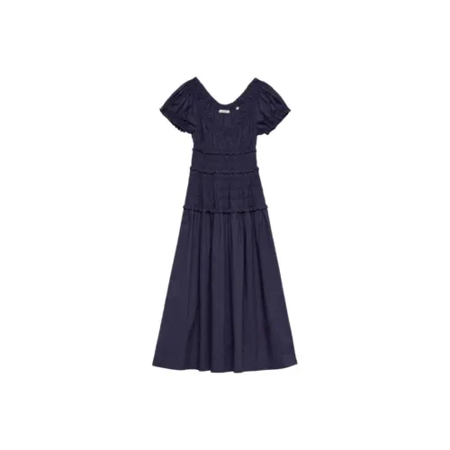 DOEN LEANNE Платье Короткое с Короткими Рукавами Женское Синие