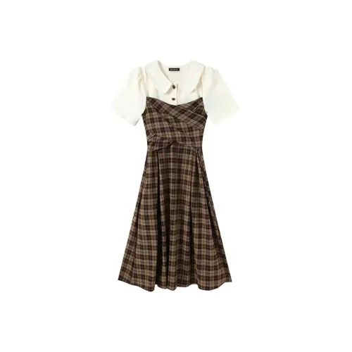 Lookinto Короткий рукав Платье Женское Цвет на изображении