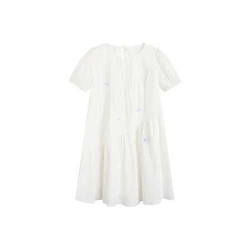 ZIHAN Короткое платье с короткими рукавами женское