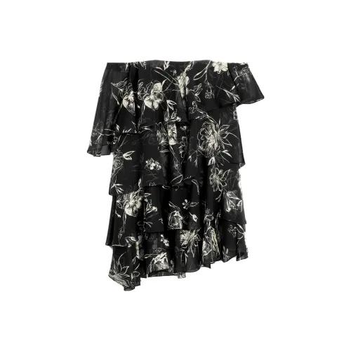 CELINE Черное Женское Короткое Платье с Рукавами