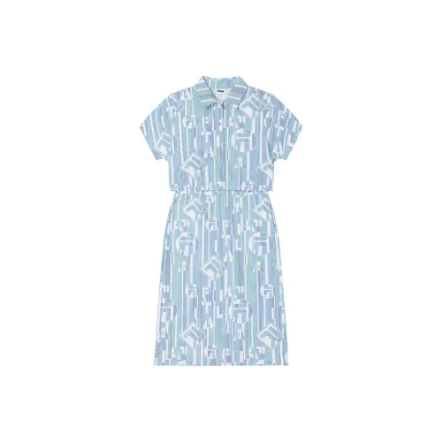 FILA EMERALD Короткий рукав Платье Женское с принтом по всей поверхности