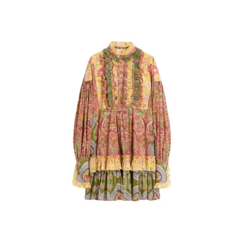 Valentino SS25 Длинное платье с длинными рукавами женское многоцветное