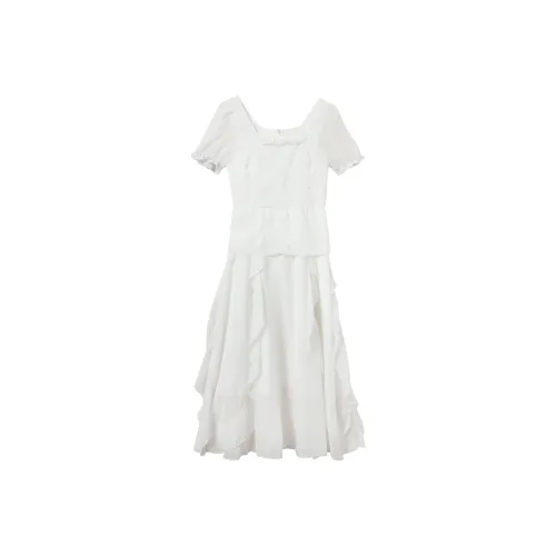 ZCDECO Короткий рукав платье женское белое