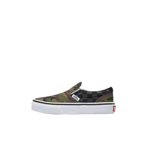 Vans Slip On Детские Скейтбординги Камуфляж Зеленый Children Возраст 3-7 лет