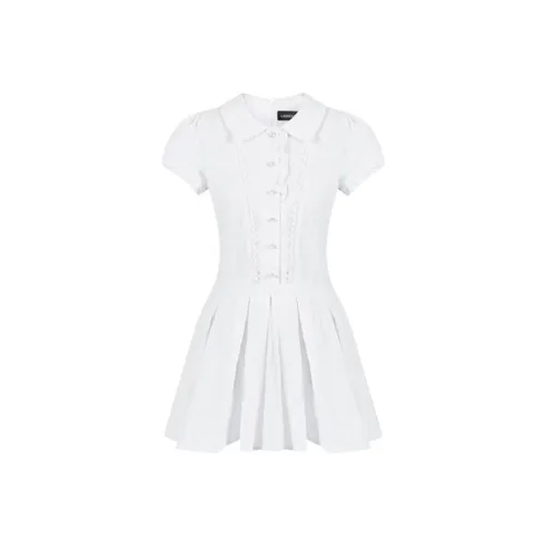 SECFLY OFFICIAL Короткий рукав Платье Женское Белое