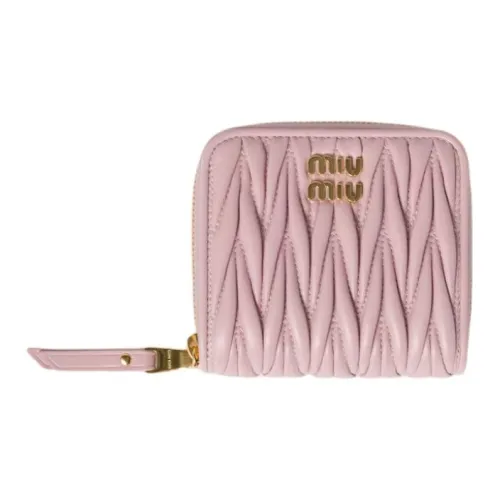 MIU MIU Matelassé Lambskin Wallet Small Women's Pink