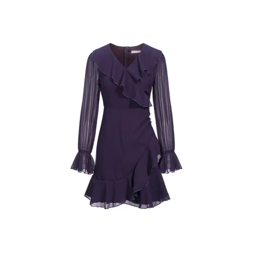 ARIADNAW STUDIO Длинное платье с длинными рукавами женское фиолетовое