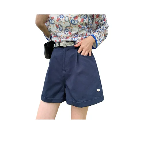 NANING9 Повседневные шорты женские темно-синие