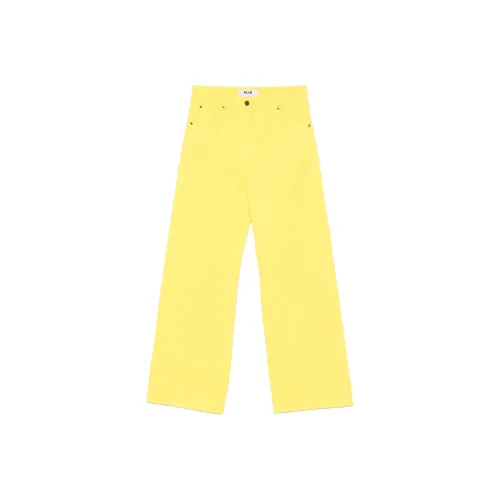 MSGM Женские джинсы канареечно-желтого цвета
