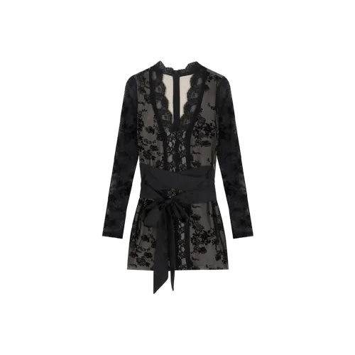 COVER TIME Длинное платье с длинными рукавами женское черное