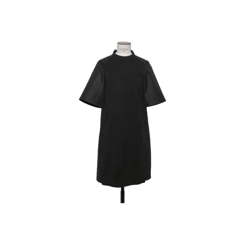 sacai Black Женские Короткие Платья с Рукавами