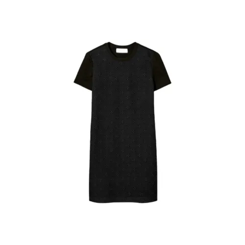 TORY BURCH Короткое платье с короткими рукавами женское черное